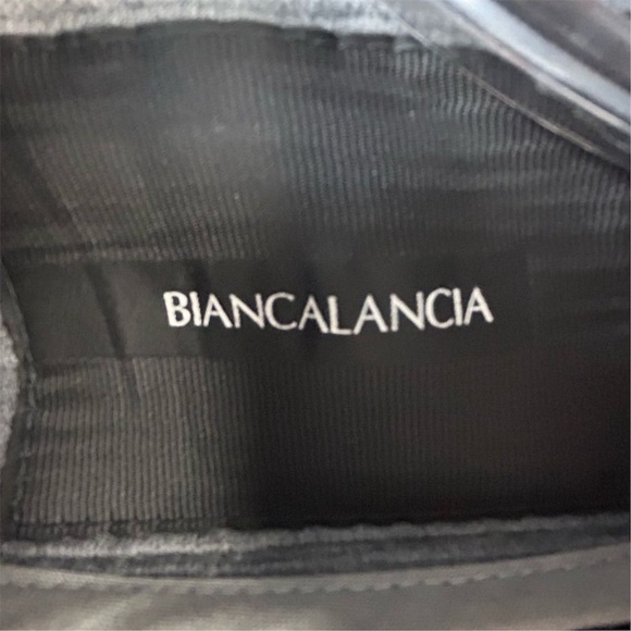 Biancalancia Women's Gray Geometric Wool Jacket Size Large Italian 46 Mid-Length - Picture 11 of 12